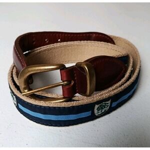 Kiawah Island Golf YRI Needlepoint Belt Mens 42/105 Blue